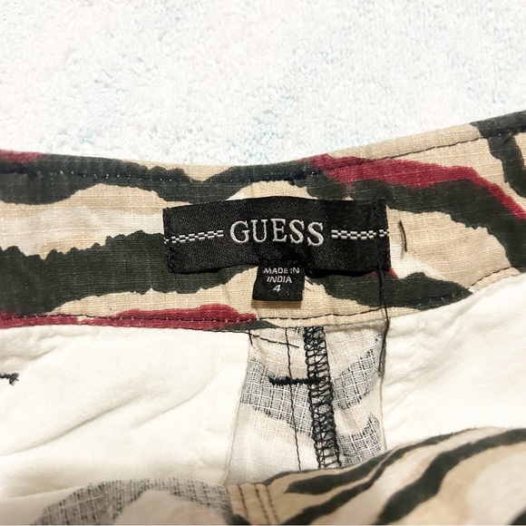 Guess Lamona Zebra Print Belted Utility Short Shorts Size 4 - Picture 7 of 10